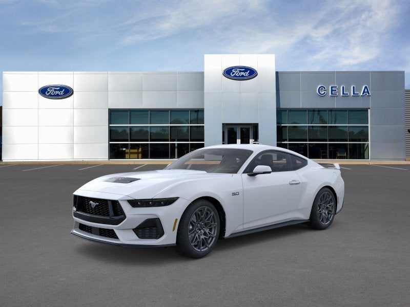 2026 Ford Mustang GT Premium Fastback in Oxford White — front three-quarter view