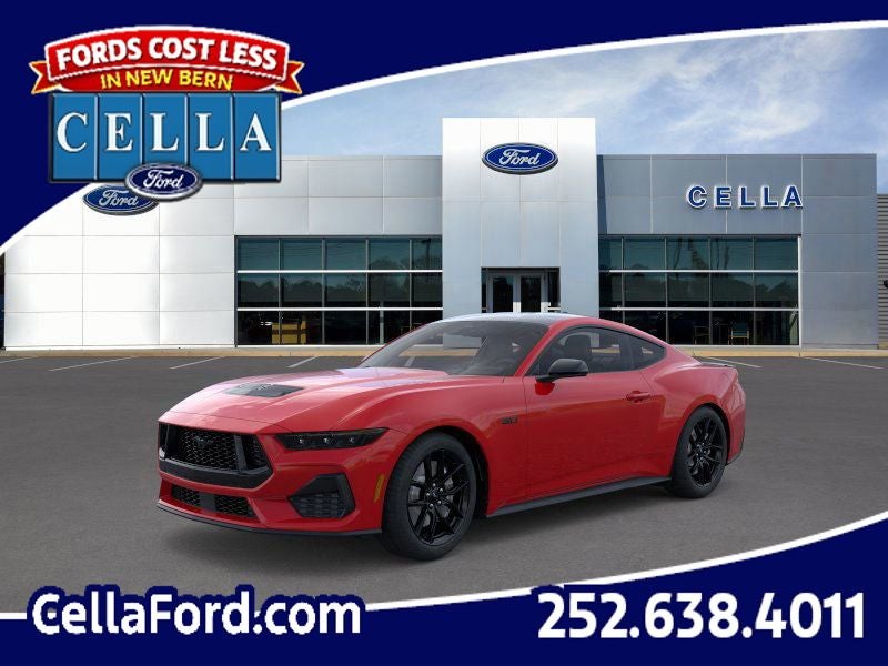 2026 Ford Mustang GT Fastback in Race Red — front three-quarter view