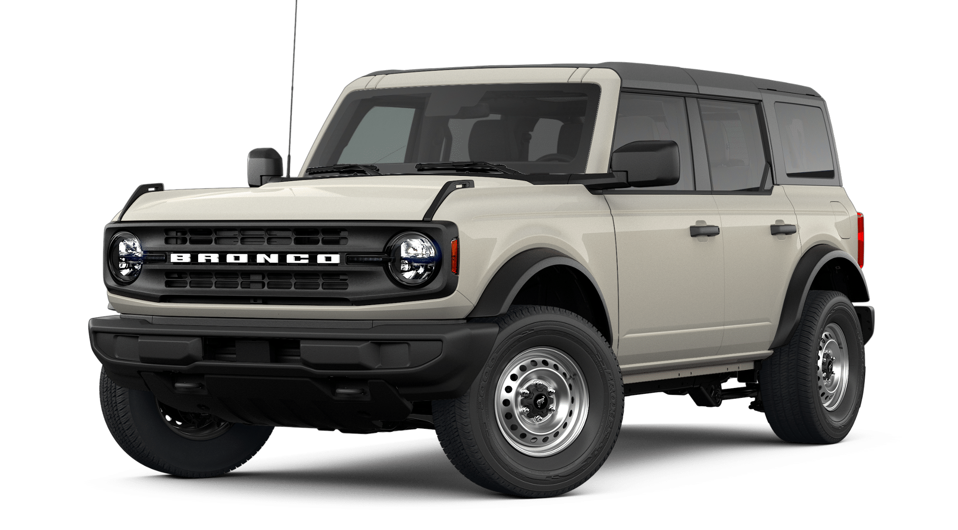 2026 Ford Bronco Base in Desert Sand — front three-quarter view