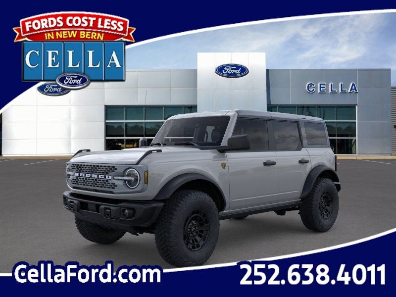 2026 Ford Bronco Badlands in Avalanche — front three-quarter view