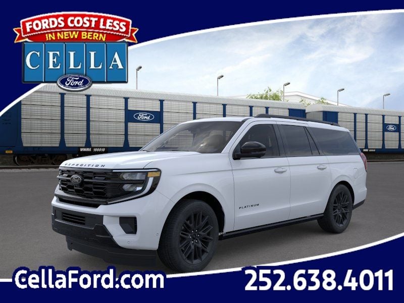 2026 Ford Expedition MAX Platinum in Space Silver Metallic — front three-quarter view