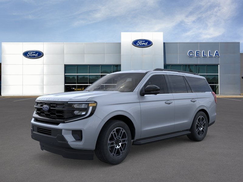 2026 Ford Expedition Active in Glacier Gray Metallic Tri-Coat — front three-quarter view