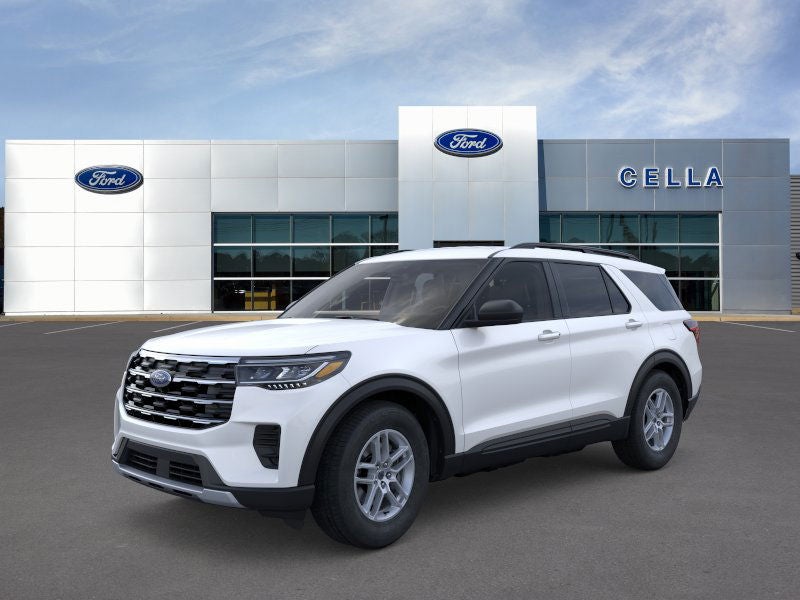 2026 Ford Explorer Active in Star White Metallic Tri-Coat — front three-quarter view