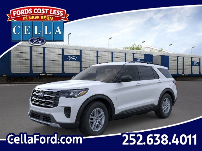 2026 Ford Explorer Active in Space White Metallic — front three-quarter view