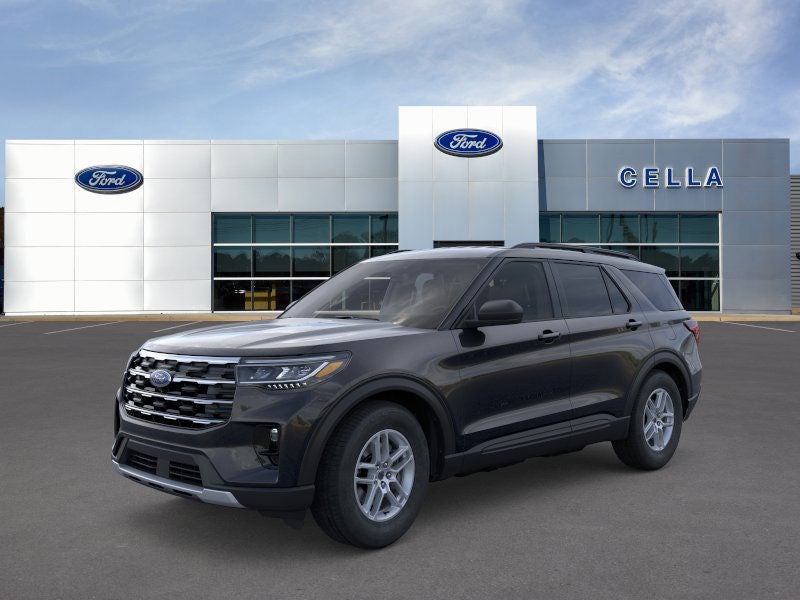2026 Ford Explorer Active in Agate Black Metallic — front three-quarter view