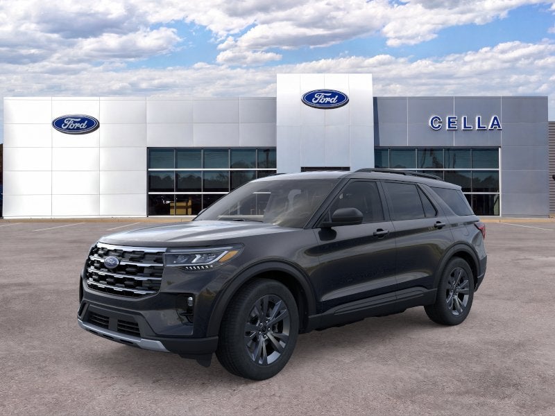 2026 Ford Explorer Active in Agate Black Metallic — front three-quarter view
