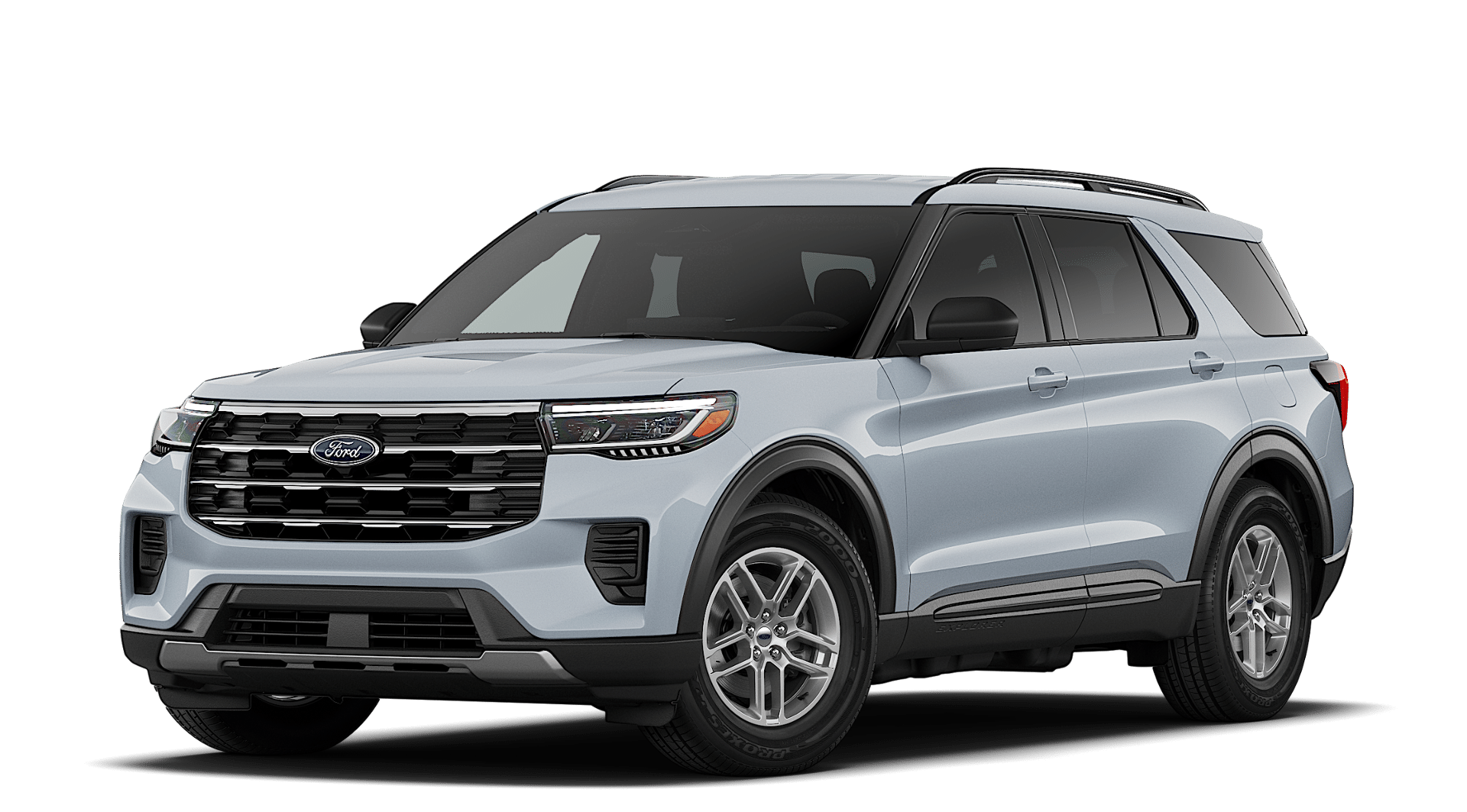 2026 Ford Explorer Active in Space White Metallic — front three-quarter view