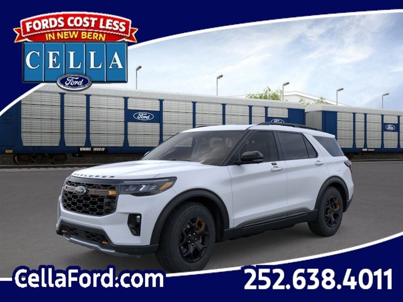 2026 Ford Explorer Tremor in Space White Metallic — front three-quarter view