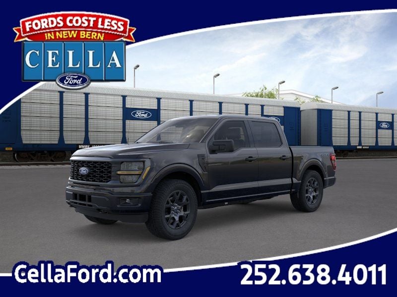 2026 Ford F-150 STX in Agate Black Metallic — front three-quarter view