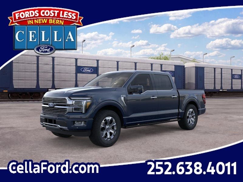 2026 Ford F-150 Platinum in Antimatter Blue Metallic — front three-quarter view