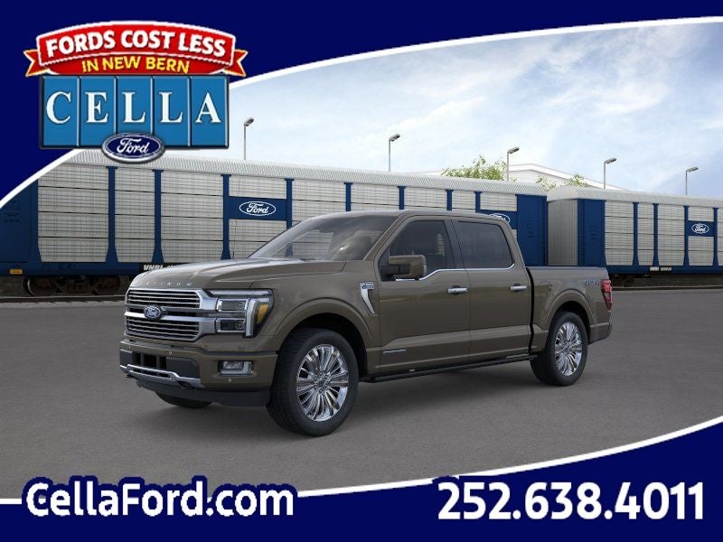2026 Ford F-150 Platinum in Marsh Gray — front three-quarter view
