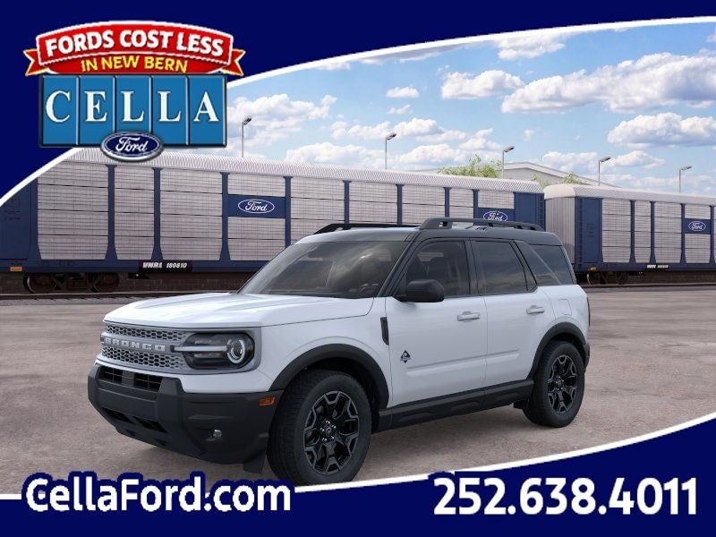 2026 Ford Bronco Sport Outer Banks in Space White Metallic — front three-quarter view