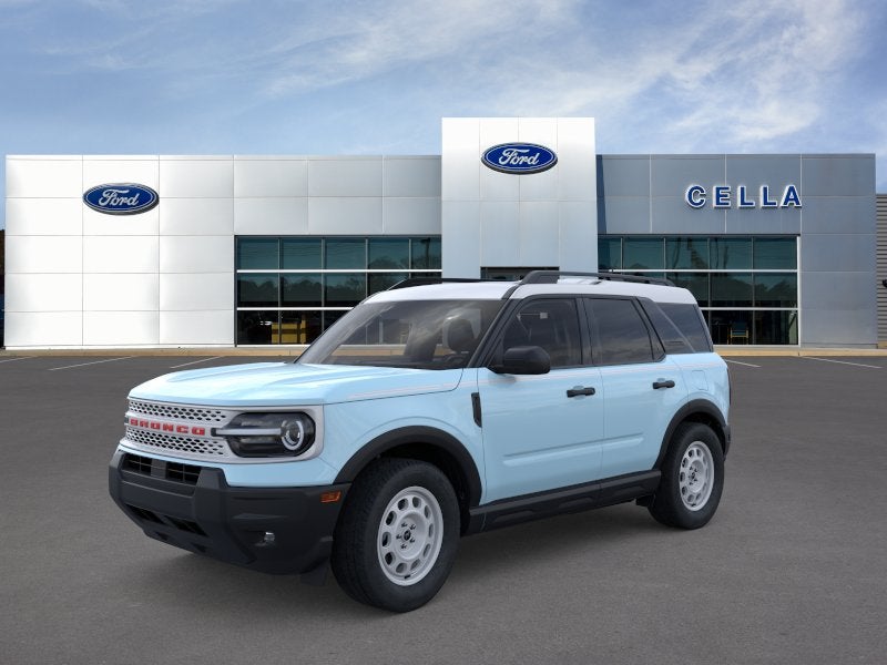 2026 Ford Bronco Sport Heritage in Robin's Egg Blue — front three-quarter view