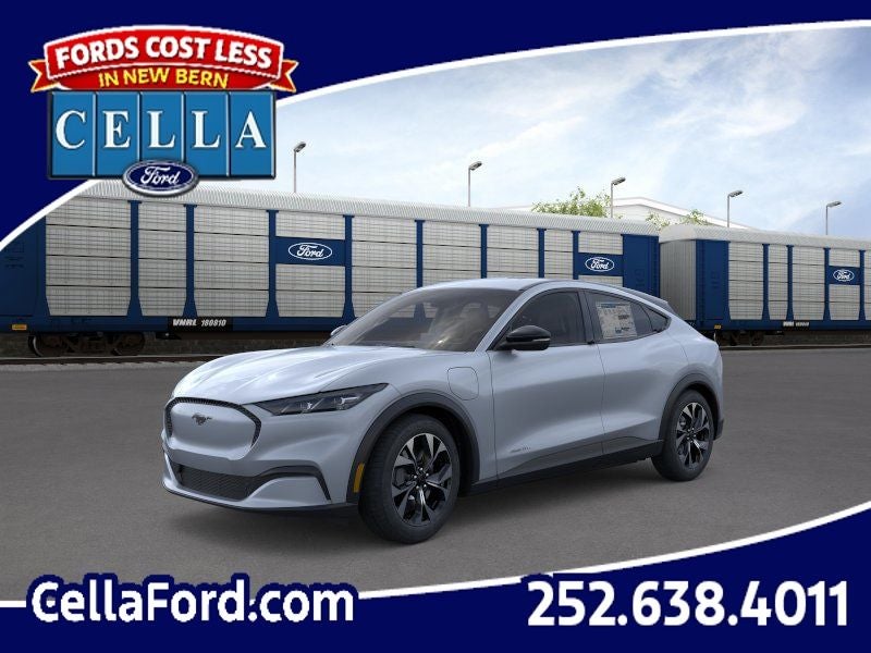 2026 Ford Mustang Mach-E Select in Glacier Gray Metallic Tri-Coat — front three-quarter view