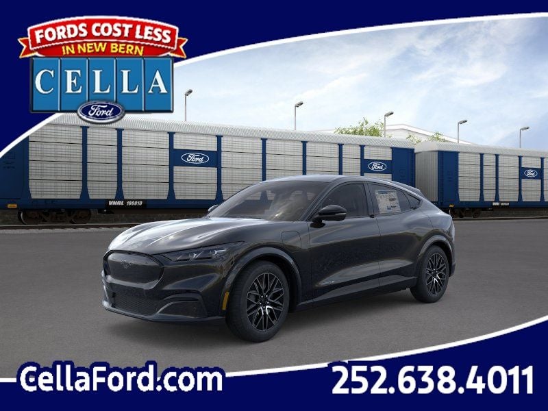 2026 Ford Mustang Mach-E Premium in Shadow Black — front three-quarter view