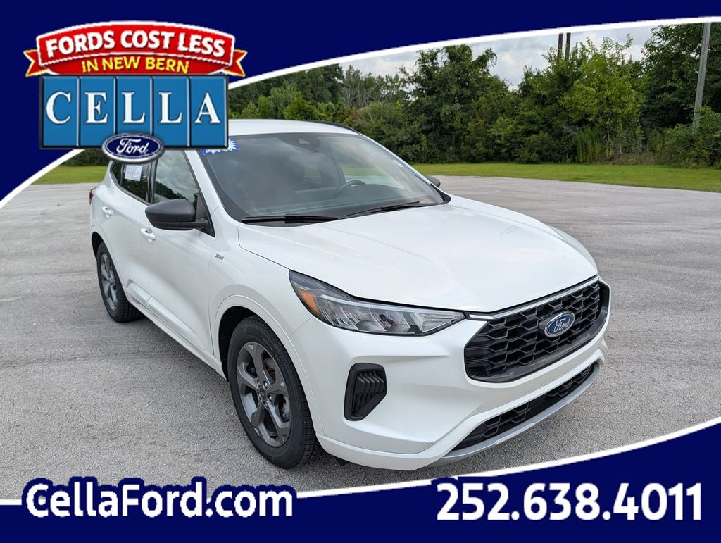 2023 Ford Escape ST-Line in White Metallic — front three-quarter view