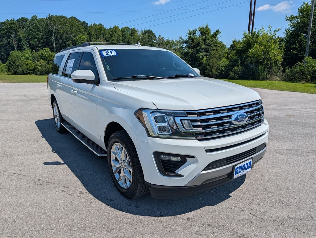 2021 Ford Expedition Max XLT in White Metallic — front three-quarter view