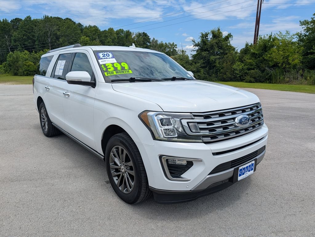 2020 Ford Expedition Max Limited in Oxford White — front three-quarter view