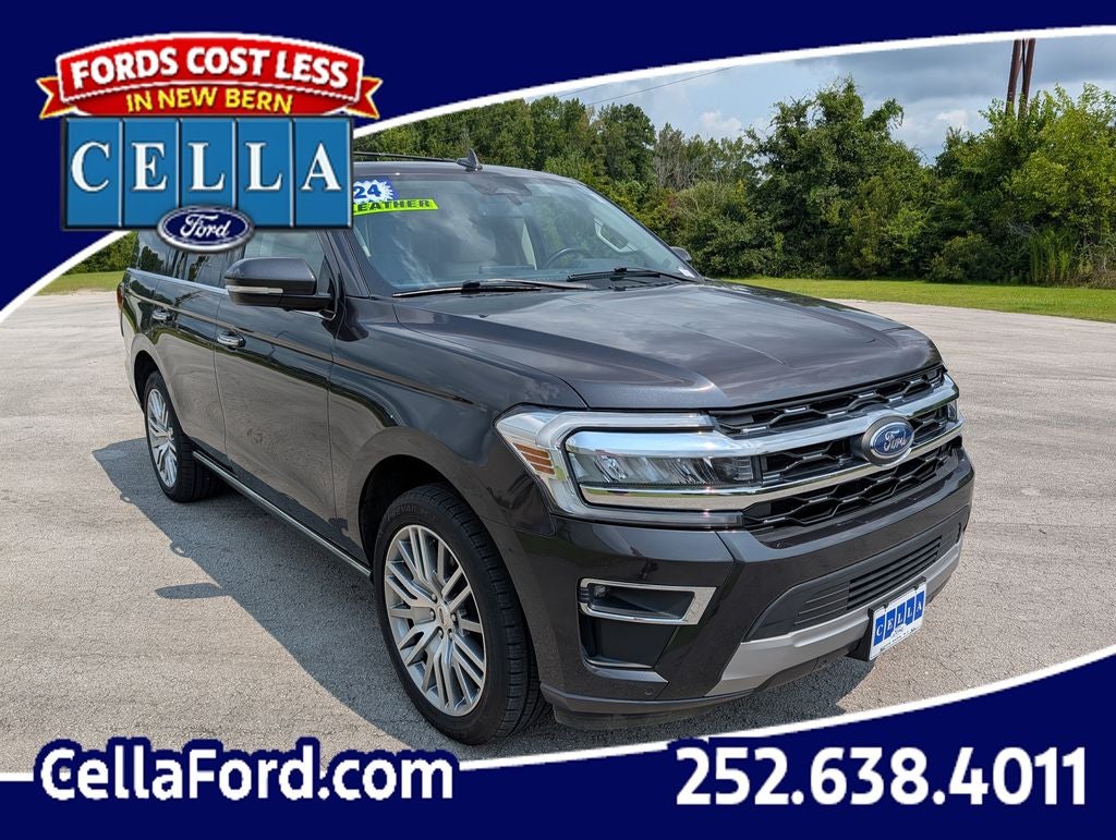 2024 Ford Expedition Limited in Dark Matter Gray Metallic — front three-quarter view