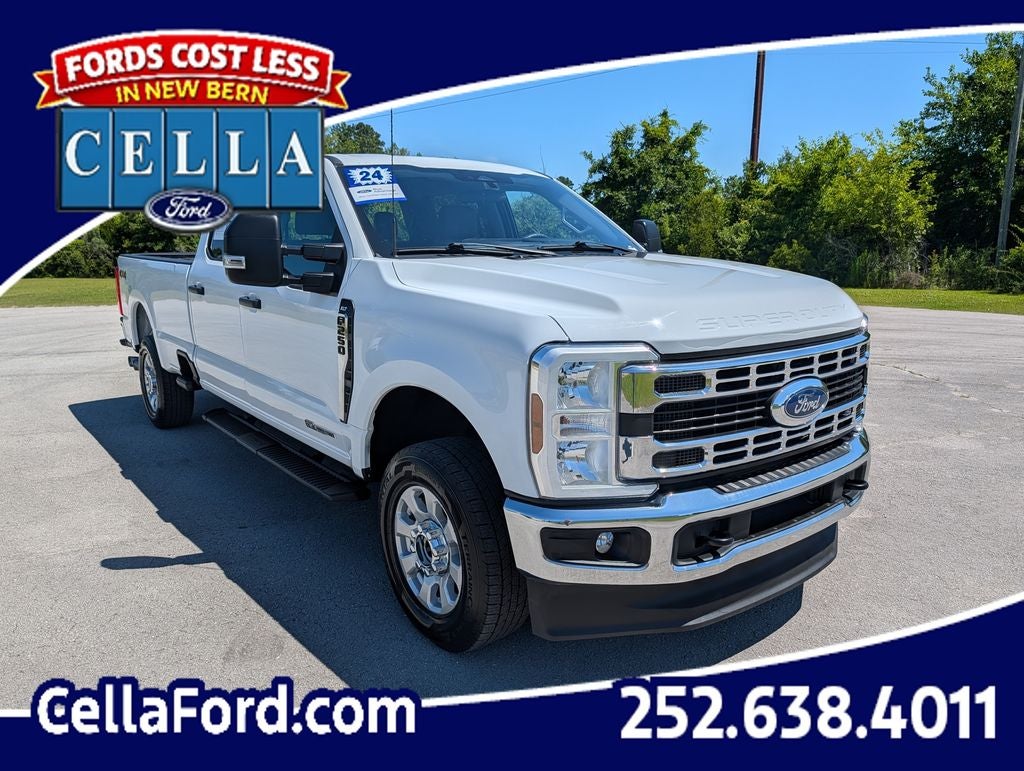 2024 Ford F-250SD XLT in Oxford White — front three-quarter view
