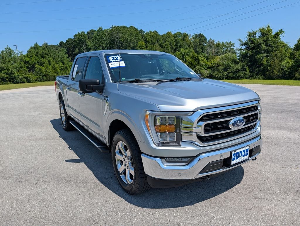 2022 Ford F-150 XLT in Silver Metallic — front three-quarter view