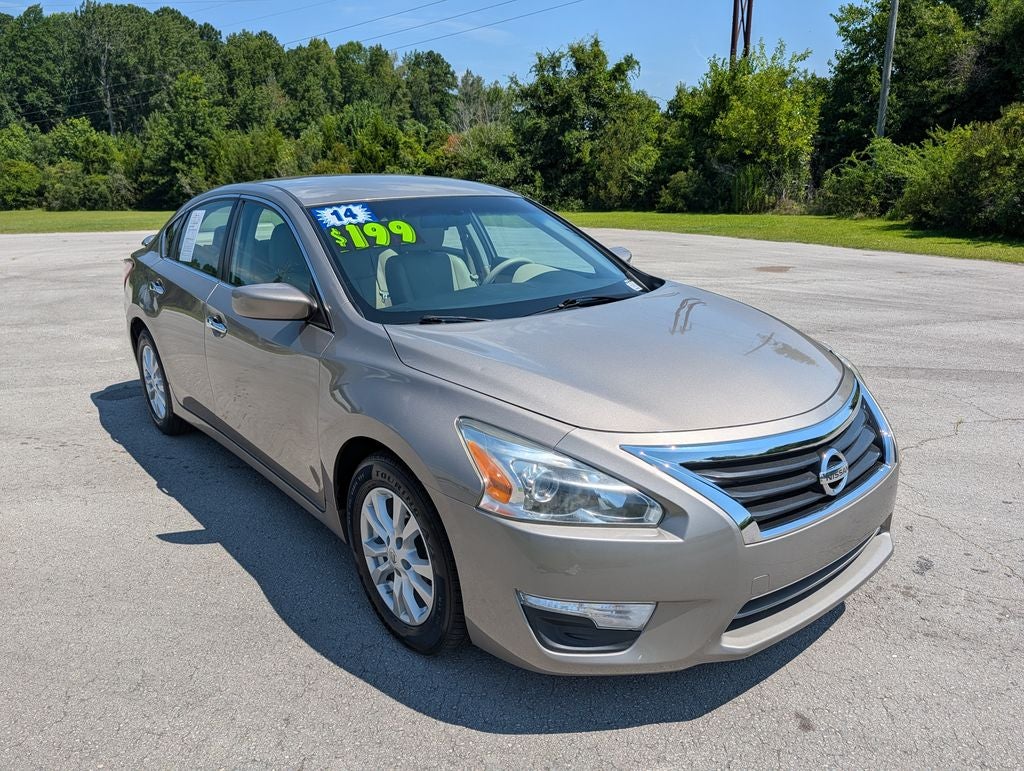 2014 Nissan Altima 2.5 S in Saharan Stone Metallic — front three-quarter view