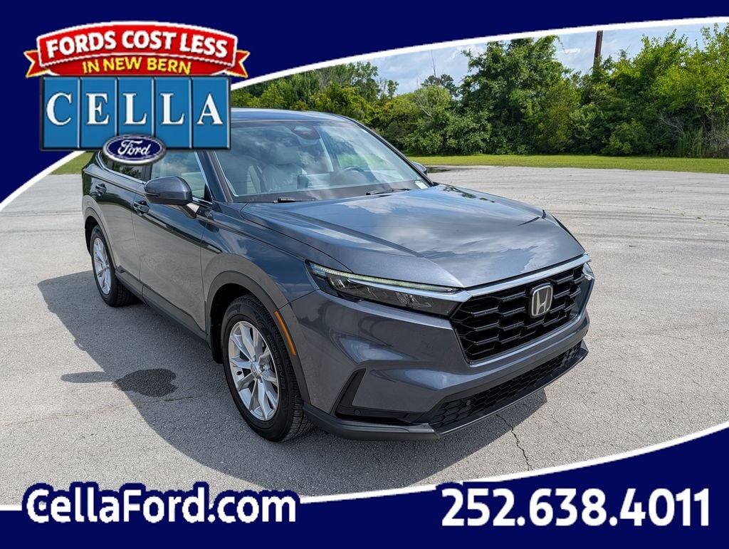 2025 Honda CR-V EX-L in Meteorite Gray Metallic — front three-quarter view