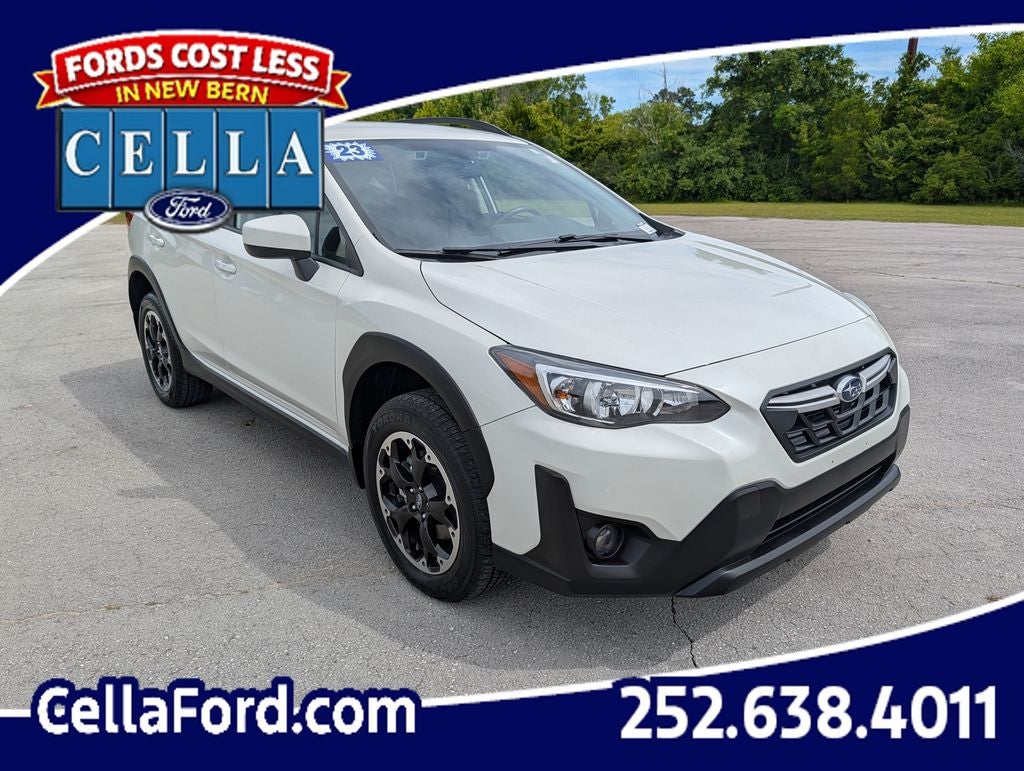 2023 Subaru Crosstrek Premium in Crystal White Pearl — front three-quarter view