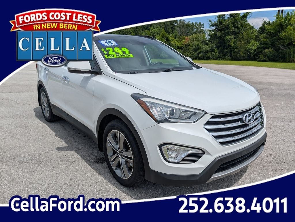 2015 Hyundai Santa Fe Limited in Monaco White — front three-quarter view
